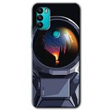 MRCİLETİSİM mrc134291 Astronot Kılıf HD Desen Baskılı Arka Kapak + Temperli Cam General Mobile GM 21 Plus ile uyumlu