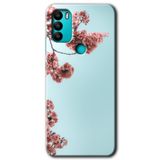 MRCİLETİSİM mrc134314 Japon Çiçeği Kılıf HD Desen Baskılı Arka Kapak + Temperli Cam General Mobile GM 21 Plus ile uyumlu