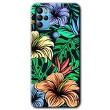 MRCİLETİSİM mrc134533 Hibiscus Flowers Kılıf HD Desen Baskılı Arka Kapak + Temperli Cam General Mobile GM 21 Pro ile uyumlu