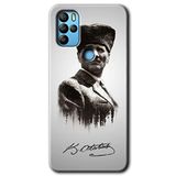 MRCİLETİSİM mrc134856 Mustafa Kemal Atatürk Kılıf HD Desen Baskılı Arka Kapak + Temperli Cam General Mobile GM 21 Pro ile uyumlu