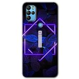 MRCİLETİSİM mrc134878 Dark Neon Yaprak İ Harfi Kılıf HD Desen Baskılı Arka Kapak + Temperli Cam General Mobile GM 21 Pro ile uyumlu