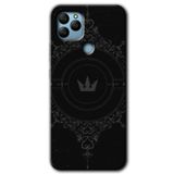 MRCİLETİSİM mrc135610 Siyah Mandala 1 Kılıf HD Desen Baskılı Arka Kapak + Temperli Cam General Mobile GM 22 Plus ile uyumlu