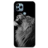MRCİLETİSİM mrc136098 Lion Kılıf HD Desen Baskılı Arka Kapak + Temperli Cam General Mobile GM 22 Plus ile uyumlu