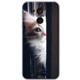 MRCİLETİSİM mrc137871 Kedi Bakışı Kılıf HD Desen Baskılı Arka Kapak + Temperli Cam General Mobile GM 8 ile uyumlu