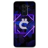 MRCİLETİSİM (mrc13849) Dark Neon Yaprak Ö Harfi Kılıf Baskılı Kapak Tam Kaplayan Mat Seramik Xiaomi Redmi Note 9 ile uyumlu