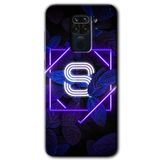 MRCİLETİSİM (mrc13864) Dark Neon Yaprak S Harfi Kılıf Baskılı Kapak Tam Kaplayan Mat Seramik Xiaomi Redmi Note 9 ile uyumlu