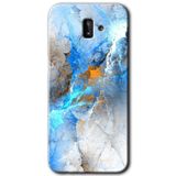 MRCİLETİSİM mrc13896 Mavi Buzul Kılıf Baskılı Kapak 5D Tam Kaplayan Cam Samsung Galaxy J6 Plus ile uyumlu
