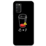 MRCİLETİSİM mrc139841 Coffee Battery Kılıf HD Desen Baskılı Arka Kapak Samsung Galaxy A02s ile uyumlu