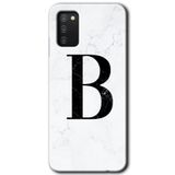 MRCİLETİSİM mrc139978 Beyaz Mermer Desenli B Harfi Kılıf HD Desen Baskılı Arka Kapak Samsung Galaxy A02s ile uyumlu