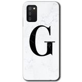 MRCİLETİSİM mrc139986 Beyaz Mermer Desenli G Harfi Kılıf HD Desen Baskılı Arka Kapak Samsung Galaxy A02s ile uyumlu