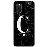 MRCİLETİSİM mrc140023 Siyah Mermer Desenli Ç Harfi Kılıf HD Desen Baskılı Arka Kapak Samsung Galaxy A02s ile uyumlu