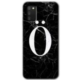 MRCİLETİSİM mrc140039 Siyah Mermer Desenli Ö Harfi Kılıf HD Desen Baskılı Arka Kapak Samsung Galaxy A02s ile uyumlu
