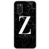 MRCİLETİSİM mrc140050 Siyah Mermer Desenli Z Harfi Kılıf HD Desen Baskılı Arka Kapak Samsung Galaxy A02s ile uyumlu