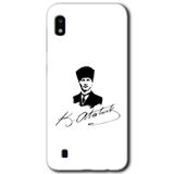MRCİLETİSİM mrc141737 Kemal Atatürk İmza Kılıf HD Desen Baskılı Arka Kapak Samsung Galaxy A10 ile uyumlu