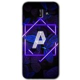 MRCİLETİSİM mrc14217 Dark Neon Yaprak A Harfi Kılıf Baskılı Kapak 5D Tam Kaplayan Cam Samsung Galaxy J6 Plus ile uyumlu