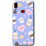 MRCİLETİSİM mrc142276 Coffee Cake Kılıf HD Desen Baskılı Arka Kapak + Temperli Cam Samsung Galaxy A10s ile uyumlu