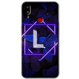 MRCİLETİSİM mrc142320 Dark Neon Yaprak L Harfi Kılıf HD Desen Baskılı Arka Kapak + Temperli Cam Samsung Galaxy A10s ile uyumlu