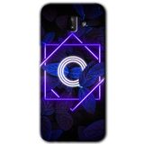 MRCİLETİSİM mrc14233 Dark Neon Yaprak O Harfi Kılıf Baskılı Kapak 5D Tam Kaplayan Cam Samsung Galaxy J6 Plus ile uyumlu