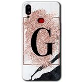 MRCİLETİSİM mrc142705 Pembe Mermer Desenli G Harfi Kılıf HD Desen Baskılı Arka Kapak Samsung Galaxy A10s ile uyumlu