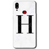 MRCİLETİSİM mrc142737 Beyaz Mermer Desenli H Harfi Kılıf HD Desen Baskılı Arka Kapak Samsung Galaxy A10s ile uyumlu