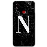 MRCİLETİSİM mrc142786 Siyah Mermer Desenli N Harfi Kılıf HD Desen Baskılı Arka Kapak Samsung Galaxy A10s ile uyumlu