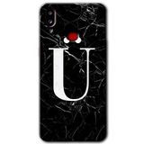 MRCİLETİSİM mrc142796 Siyah Mermer Desenli Ü Harfi Kılıf HD Desen Baskılı Arka Kapak Samsung Galaxy A10s ile uyumlu
