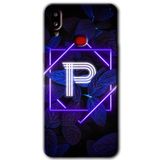 MRCİLETİSİM mrc142887 Dark Neon Yaprak P Harfi Kılıf HD Desen Baskılı Arka Kapak Samsung Galaxy A10s ile uyumlu