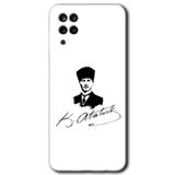 MRCİLETİSİM mrc145037 Kemal Atatürk İmza Kılıf HD Desen Baskılı Arka Kapak Samsung Galaxy A12 ile uyumlu