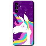 MRCİLETİSİM mrc145433 Unicorn Sleep Kılıf HD Desen Baskılı Arka Kapak + Temperli Cam Samsung Galaxy A13 5G ile uyumlu
