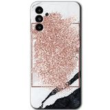 MRCİLETİSİM mrc145975 Simli Mermer Kılıf HD Desen Baskılı Arka Kapak Samsung Galaxy A13 5G ile uyumlu