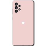MRCİLETİSİM mrc146523 Sade Kalp Kılıf HD Desen Baskılı Arka Kapak + Temperli Cam Samsung Galaxy A13 ile uyumlu