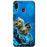 MRCİLETİSİM mrc148327 Çılgın Kedi Kılıf HD Desen Baskılı Arka Kapak Samsung Galaxy A20 ile uyumlu