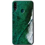 MRCİLETİSİM mrc148578 Yeşil Okyanus Kılıf HD Desen Baskılı Arka Kapak + Temperli Cam Samsung Galaxy A20s ile uyumlu
