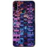 MRCİLETİSİM mrc148587 Şehir Görünümü Kılıf HD Desen Baskılı Arka Kapak + Temperli Cam Samsung Galaxy A20s ile uyumlu