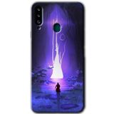 MRCİLETİSİM mrc148622 Wanderer Silhouette Kılıf HD Desen Baskılı Arka Kapak + Temperli Cam Samsung Galaxy A20s ile uyumlu