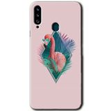 MRCİLETİSİM mrc148813 Flamingo Kılıf HD Desen Baskılı Arka Kapak + Temperli Cam Samsung Galaxy A20s ile uyumlu