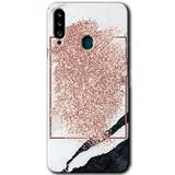 MRCİLETİSİM mrc149275 Simli Mermer Kılıf HD Desen Baskılı Arka Kapak Samsung Galaxy A20s ile uyumlu