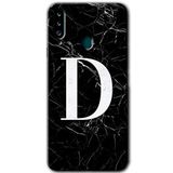MRCİLETİSİM mrc149374 Siyah Mermer Desenli D Harfi Kılıf HD Desen Baskılı Arka Kapak Samsung Galaxy A20s ile uyumlu