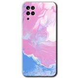 MRCİLETİSİM mrc14938 Liquid Lekeler Art Kılıf Baskılı Kapak 5D Tam Kaplayan Cam Samsung Galaxy M12 ile uyumlu