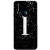 MRCİLETİSİM mrc149381 Siyah Mermer Desenli I Harfi Kılıf HD Desen Baskılı Arka Kapak Samsung Galaxy A20s ile uyumlu