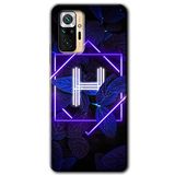 MRCİLETİSİM (mrc14940) Dark Neon Yaprak H Harfi Kılıf Baskılı Kapak Tam Kaplayan Mat Seramik Xiaomi Redmi Note 10 Pro ile uyumlu