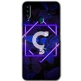 MRCİLETİSİM mrc149459 Dark Neon Yaprak Ç Harfi Kılıf HD Desen Baskılı Arka Kapak Samsung Galaxy A20s ile uyumlu