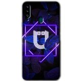 MRCİLETİSİM mrc149493 Dark Neon Yaprak Ü Harfi Kılıf HD Desen Baskılı Arka Kapak Samsung Galaxy A20s ile uyumlu