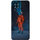 MRCİLETİSİM mrc151216 Smoke Astronot Kılıf HD Desen Baskılı Arka Kapak Samsung Galaxy A22 ile uyumlu