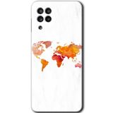 MRCİLETİSİM mrc151458 Dünya Haritası Kılıf HD Desen Baskılı Arka Kapak Samsung Galaxy A22 ile uyumlu