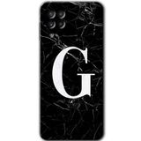 MRCİLETİSİM mrc151578 Siyah Mermer Desenli G Harfi Kılıf HD Desen Baskılı Arka Kapak Samsung Galaxy A22 ile uyumlu