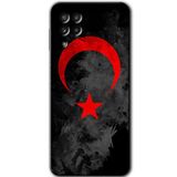 MRCİLETİSİM mrc151622 Black Ayyıldız Kılıf HD Desen Baskılı Arka Kapak Samsung Galaxy A22 ile uyumlu