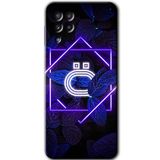 MRCİLETİSİM mrc151674 Dark Neon Yaprak Ö Harfi Kılıf HD Desen Baskılı Arka Kapak Samsung Galaxy A22 ile uyumlu