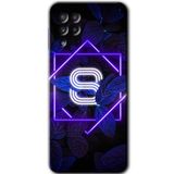 MRCİLETİSİM mrc151689 Dark Neon Yaprak S Harfi Kılıf HD Desen Baskılı Arka Kapak Samsung Galaxy A22 ile uyumlu