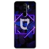MRCİLETİSİM (mrc15518) Dark Neon Yaprak Ü Harfi Kılıf Baskılı Kapak Tam Kaplayan Mat Seramik Xiaomi Redmi Note 8 Pro ile uyumlu